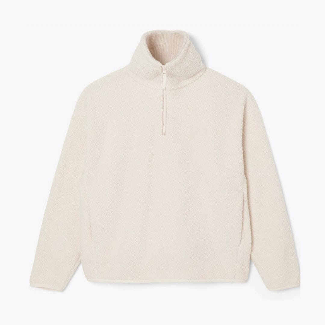 Fleece Sweatshirt with High Zip Neck