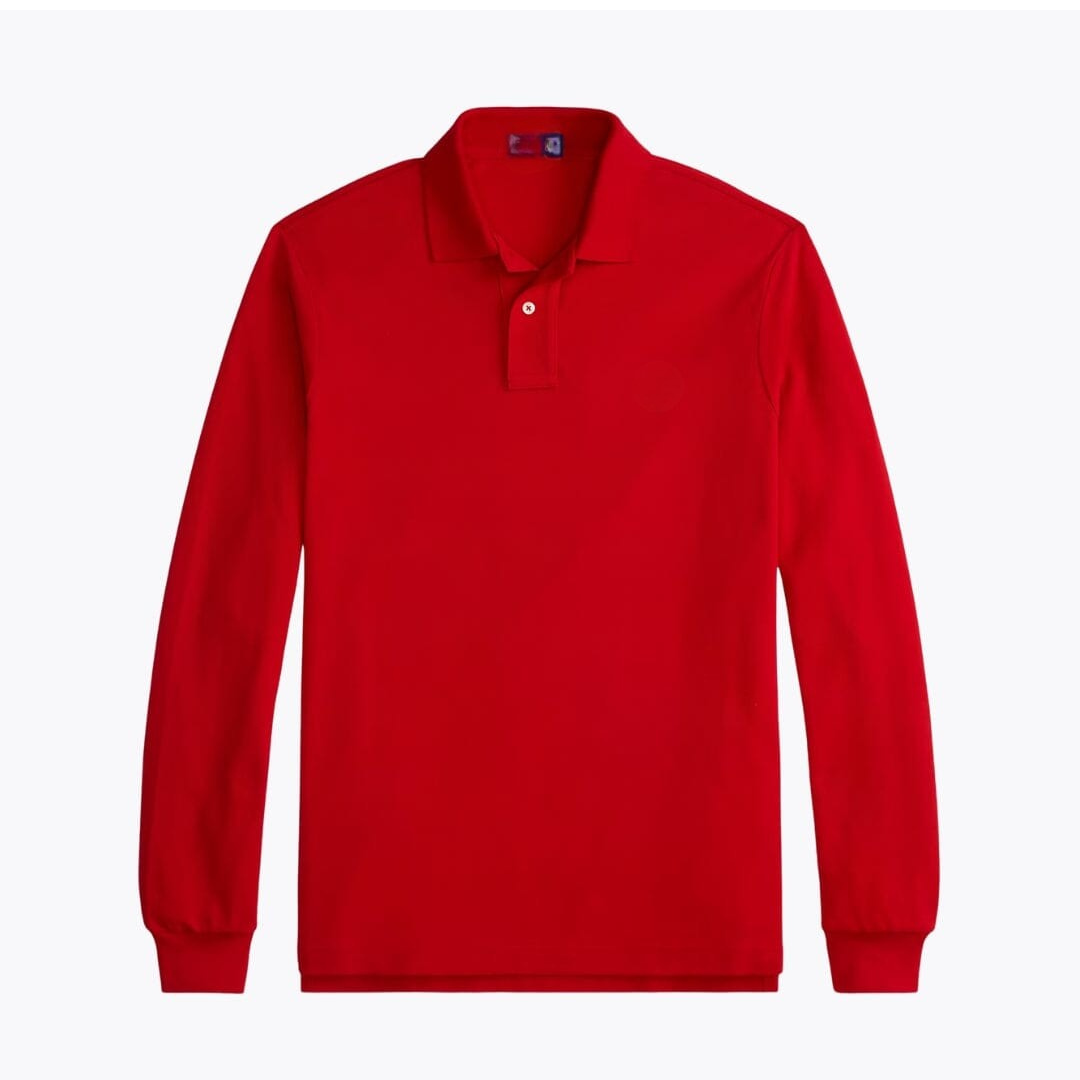 Mesh Long Sleeve Polo Shirt