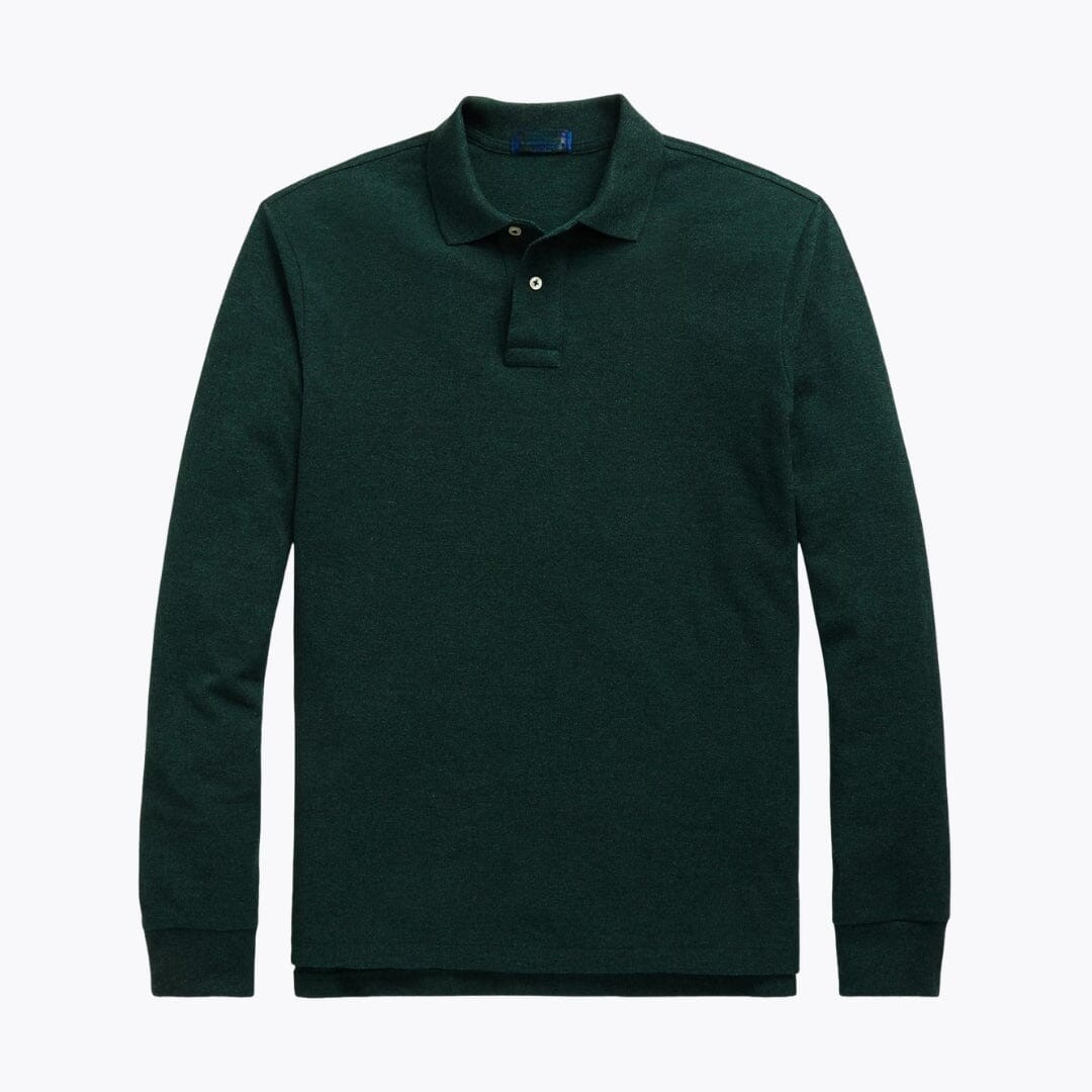 Mesh Long Sleeve Polo Shirt