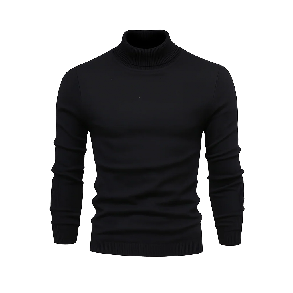 Turtleneck Cable-Knit Wool Knit Sweater